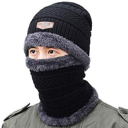 Premium Unisex Winter Knit Beanie, Neck Warmer & Gloves Combo – Ultimate Warmth Set